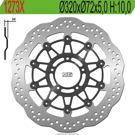 DISCO FRENO ANT. DX-SX NG 1273X DUCATI Hypermotard 821 13/15