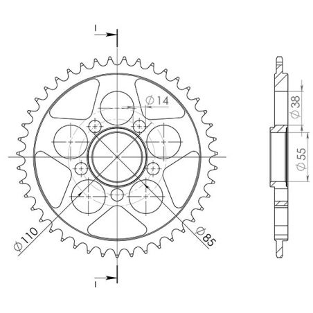 CORONA S AC P525-D39 SGR - SPROCKETS  DUCATI 848 / S 848 08/12