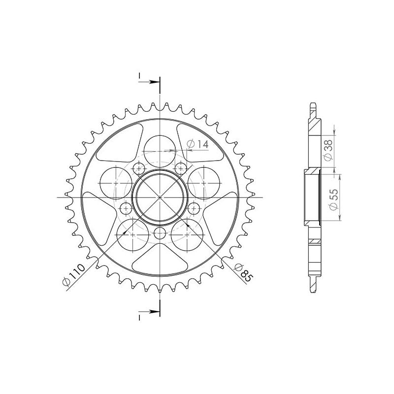 CORONA S AC+2 P525-D41 SGR - SPROCKETS  DUCATI 848 EVO 848 10/13