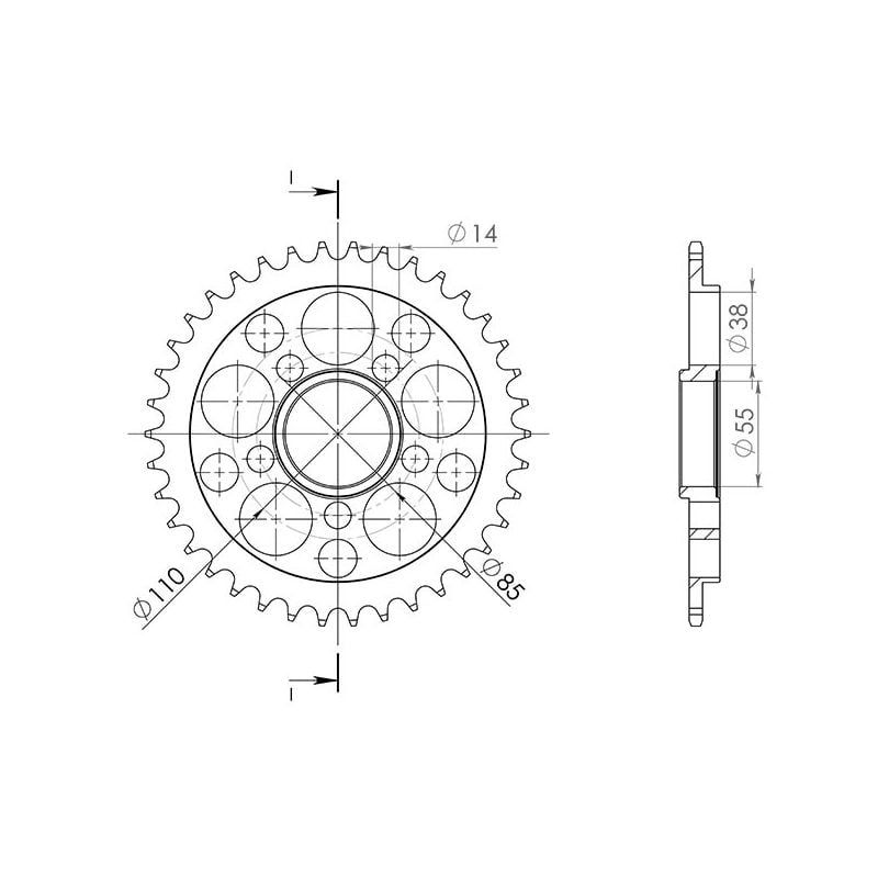CORONA R+2 AL P520-D38 SGR - SPROCKETS  DUCATI 996 RS (H200AA) 998 00/01