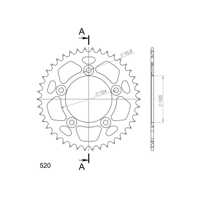 CORONA R+2 AL P520-D38 SGR - SPROCKETS  DUCATI 999 R (H401AA) 998 03/06