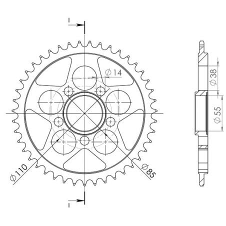 CORONA S+2 AC P525-D45 SGR - SPROCKETS  DUCATI Monster S4 R (M417AA) 998 07/08