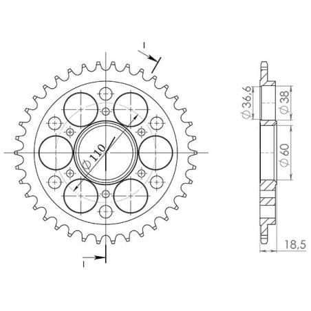 CORONA S+2 AC P525-D40 SGR - SPROCKETS  DUCATI 1098 1098 07/09