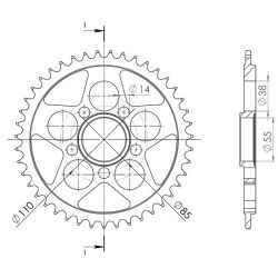 CORONA S AC P525-D42 SGR - SPROCKETS  DUCATI Multistrada S 1100 07/09