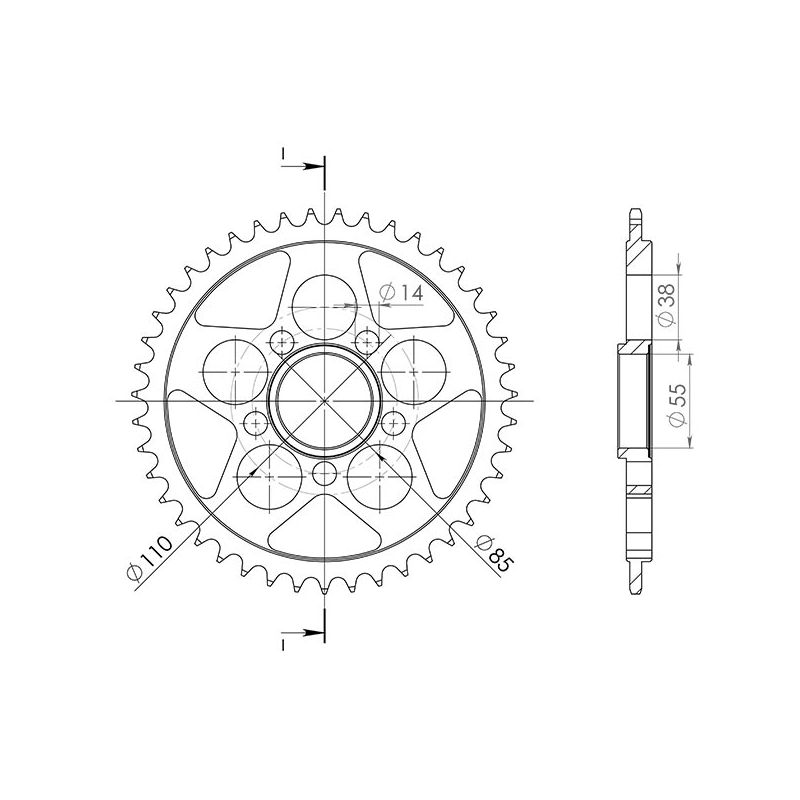 CORONA S AC P525-D42 SGR - SPROCKETS  DUCATI Multistrada S 1100 07/09