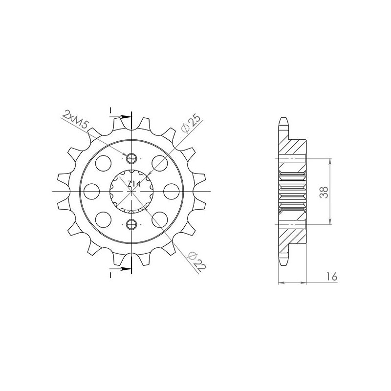 PIGNONE S AC P520-D15 SGR - SPROCKETS  DUCATI Scrambler Special (Ruote Raggi) 1100 18/20