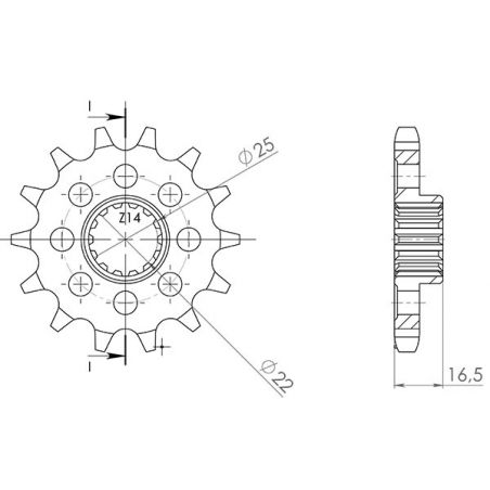 PIGNONE S+2 AC P530-D15 SGR - SPROCKETS  DUCATI Multistrada Enduro 1200 16/18