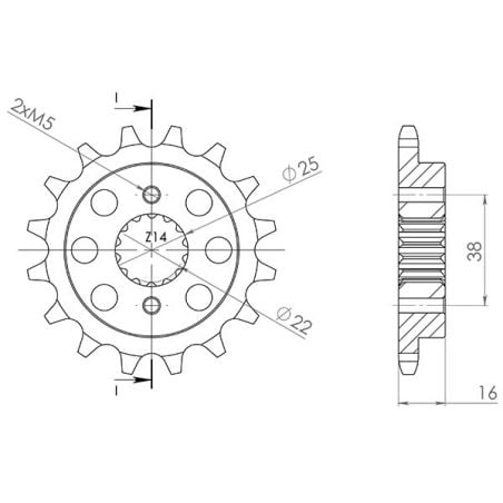 PIGNONE M AC P525-D15 SGR - SPROCKETS  DUCATI Multistrada S 1200 10/17