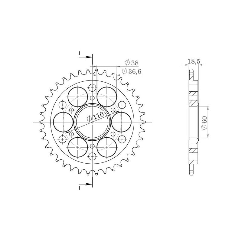 CORONA S AC P530-D40 SGR - SPROCKETS  DUCATI Multistrada S D-AIR 1262 18/20