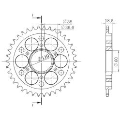 CORONA S AC P530-D40 SGR - SPROCKETS  DUCATI Multistrada S Pikes Peak 1262 18/20