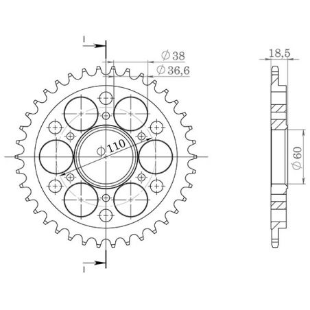 CORONA S AC P530-D40 SGR - SPROCKETS  DUCATI Multistrada S Touring 1262 18/20