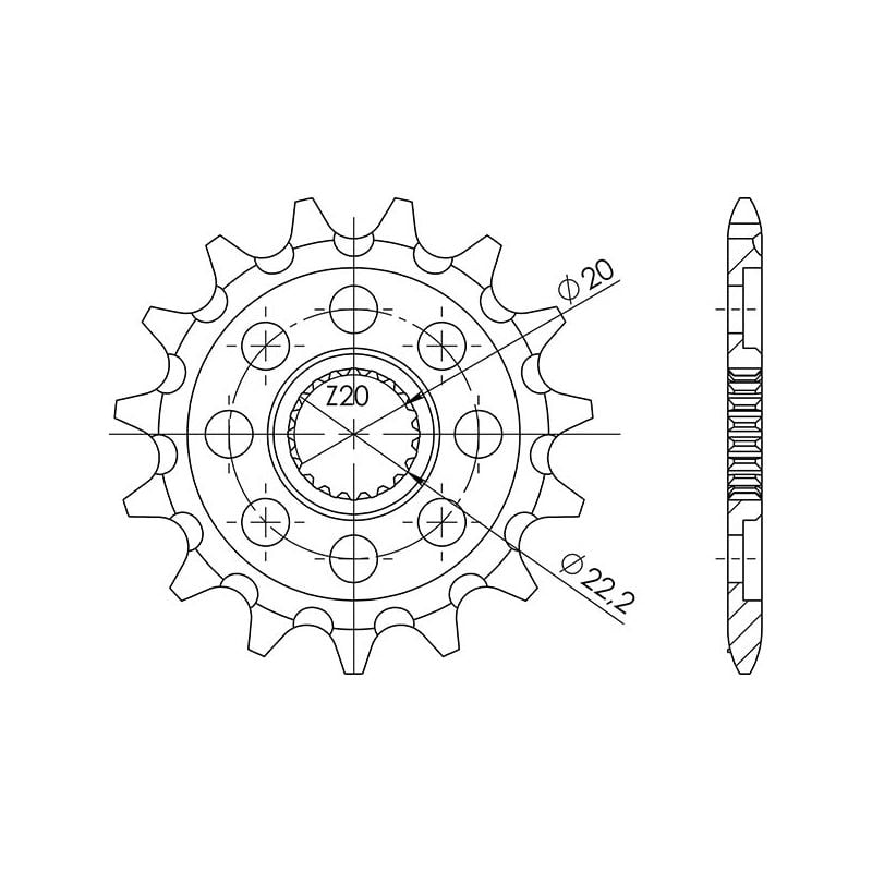 PIGNONE S+2 AC P520-D14 SGR - SPROCKETS  FANTIC MOTOR Caballero Enduro Six D. 4T 250 11/14