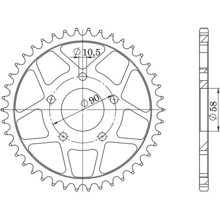 CORONA S AC P520-D38 SGR - SPROCKETS  GILERA MX1 125 88/92