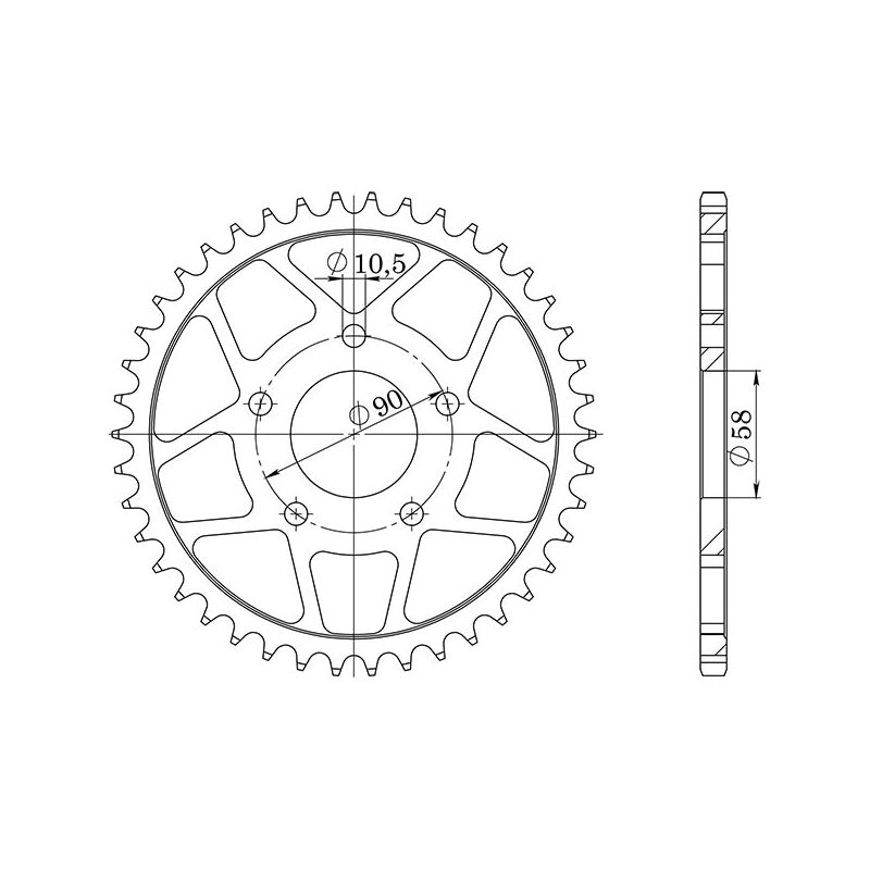 CORONA S AC P520-D38 SGR - SPROCKETS  GILERA MXR 125 90/92