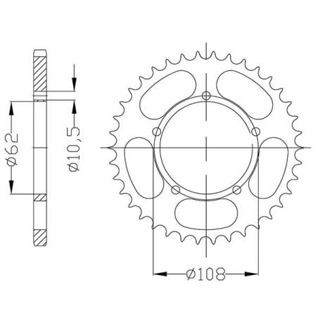 CORONA S AC P428-D50 SGR - SPROCKETS  GILERA SC 125 06/06