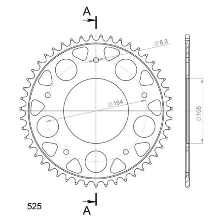 CORONA S AC P525-D47 SGR - SPROCKETS  GILERA GP 800 08/13
