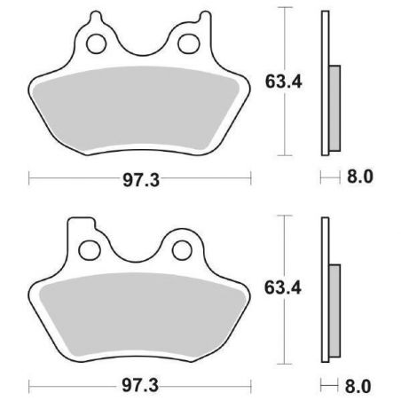 PASTIGLIA FRENO ANT. SBS 826HS HARLEY DAVIDSON FLSTC Heritage Softail Classic 1584 07/07