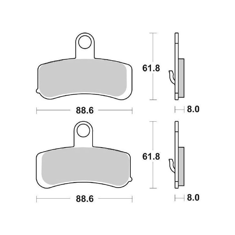PASTIGLIA FRENO ANT. SBS 853HS HARLEY DAVIDSON FXCWC Rocker C 1584 08/12