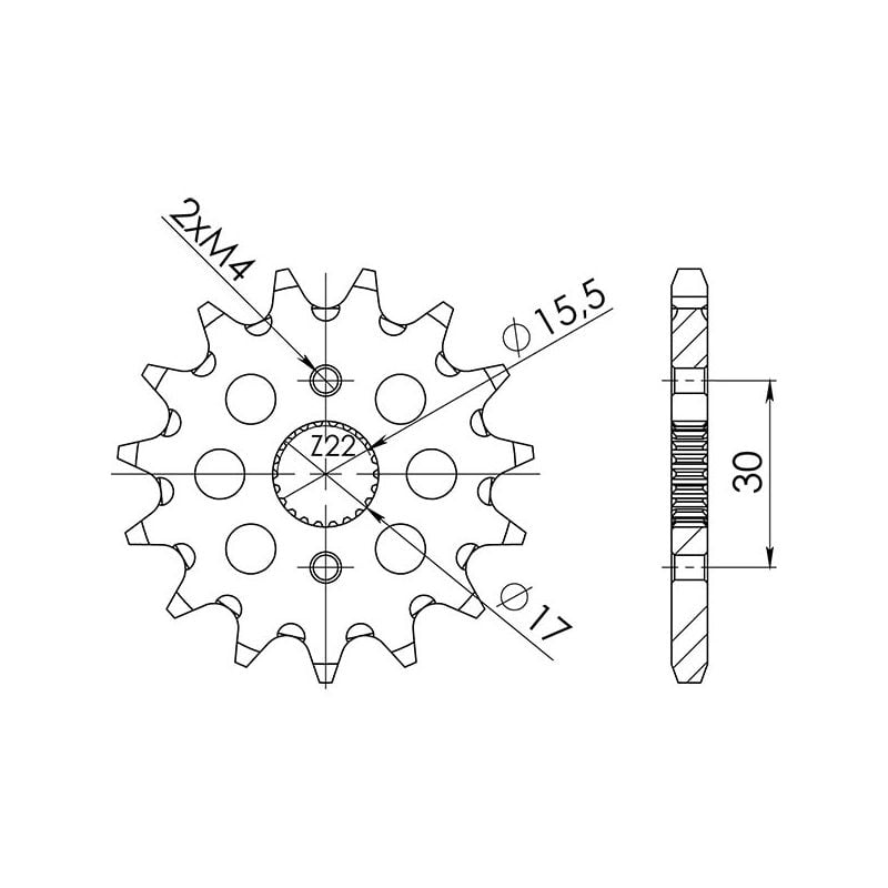 PIGNONE S AC P420-D14 SGR - SPROCKETS  HONDA CRF F (AE03A) 50 04/12