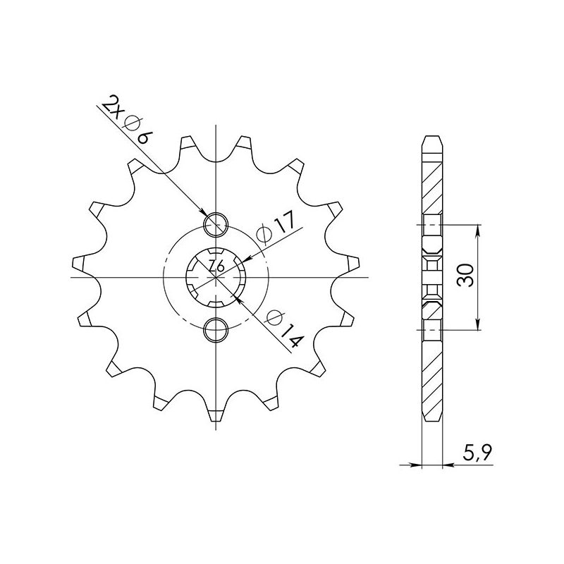 PIGNONE S AC P420-D14 SGR - SPROCKETS  HONDA St Dax 50 88/89