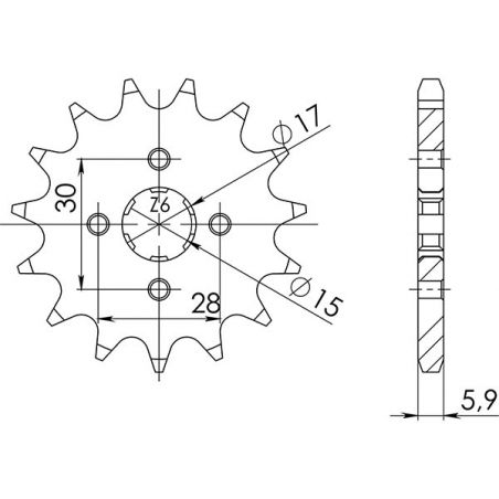 PIGNONE S+2 AC P420-D14 SGR - SPROCKETS  HONDA C E Cub 70 83/86