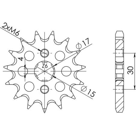 PIGNONE S+2 AC P428-D15 SGR - SPROCKETS  HONDA H A 100 82/84