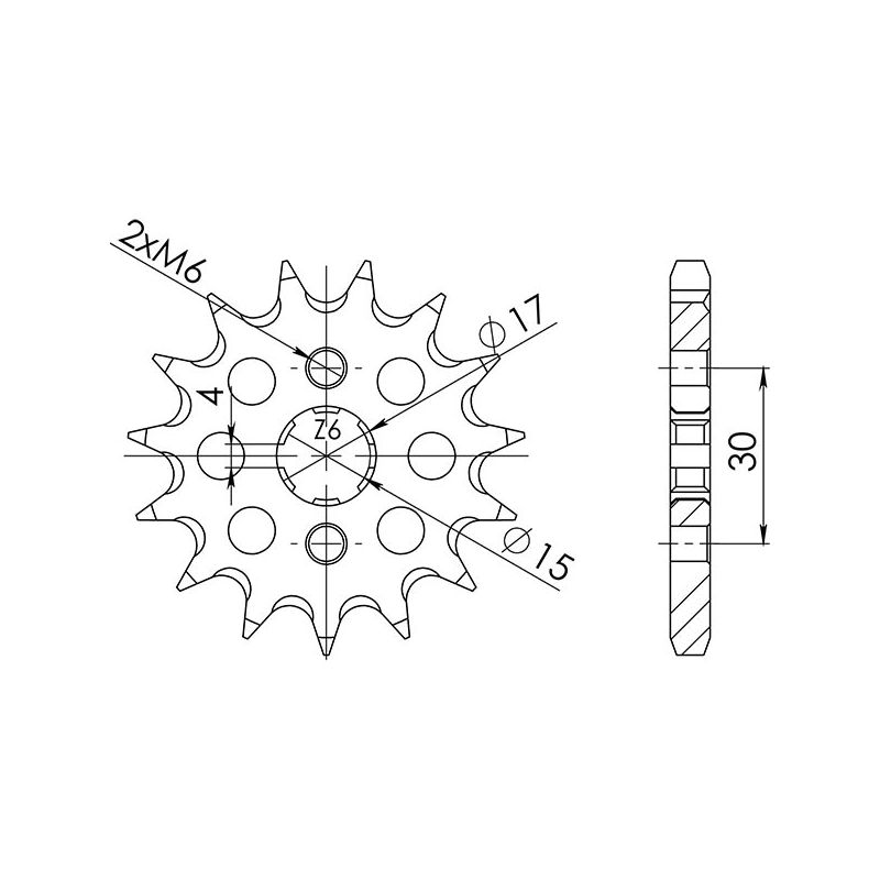 PIGNONE S+2 AC P428-D15 SGR - SPROCKETS  HONDA XL S 100 81/84