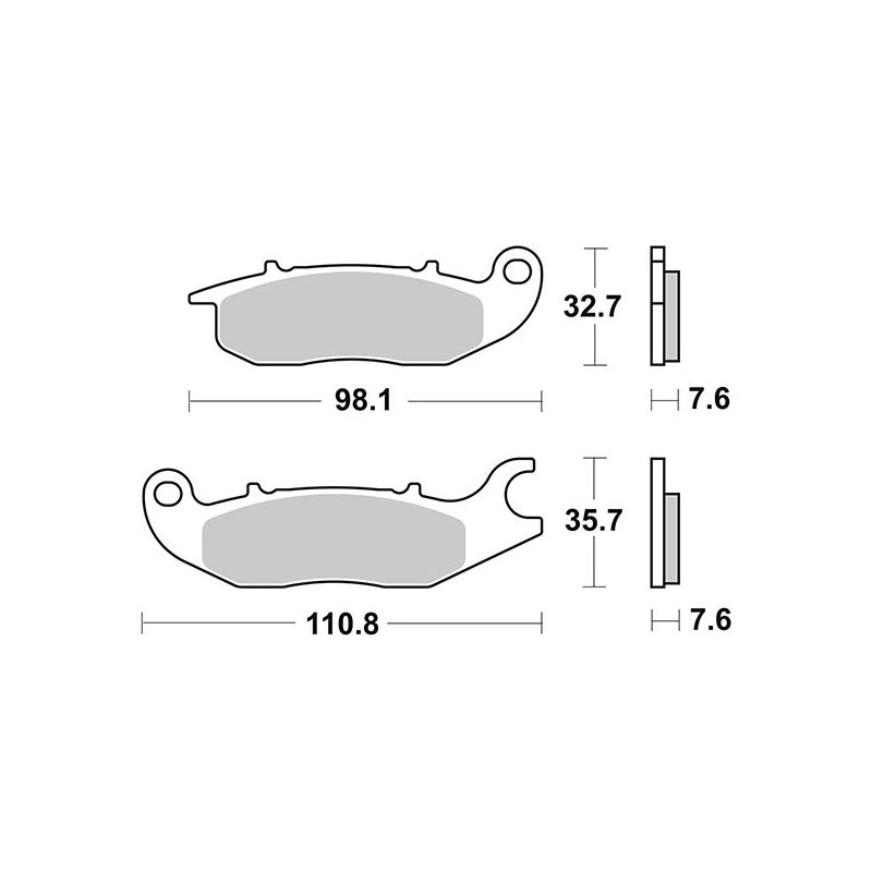 PASTIGLIA FRENO ANT. SBS 180HM HONDA ANF Innova IE 125 03/07