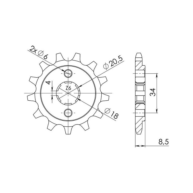 PIGNONE S+2 AC P520-D13 SGR - SPROCKETS  HONDA Ca Rebel (Jc24) (Jc26) 125 95/00