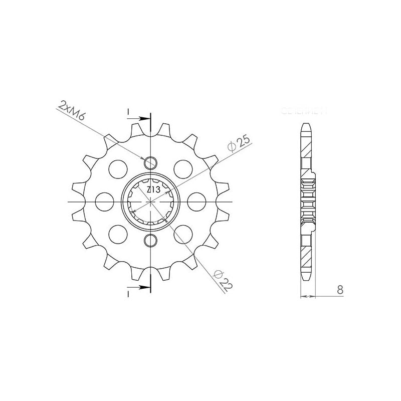 PIGNONE S+2 AC P520-D13 SGR - SPROCKETS  HONDA CR R 125 85/85