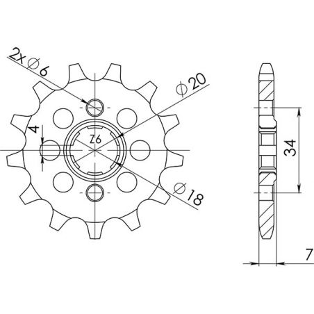 PIGNONE S AC P520-D13 SGR - SPROCKETS  HONDA NS F (TC01) 125 85/87