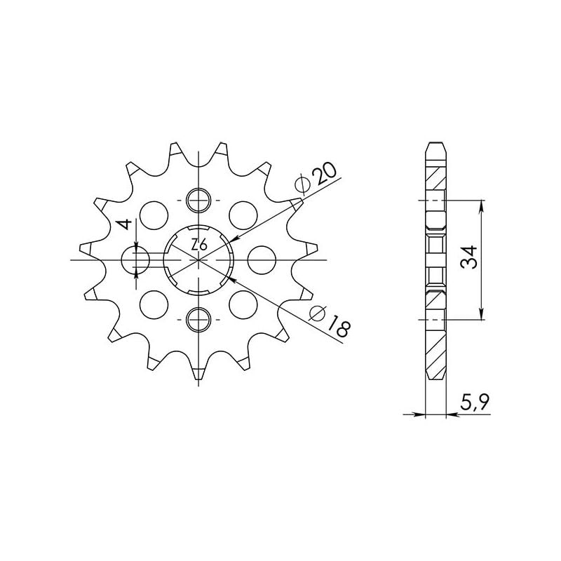 PIGNONE S AC P428-D14 SGR - SPROCKETS  HONDA XL S (JD02) (USA) 125 84/85