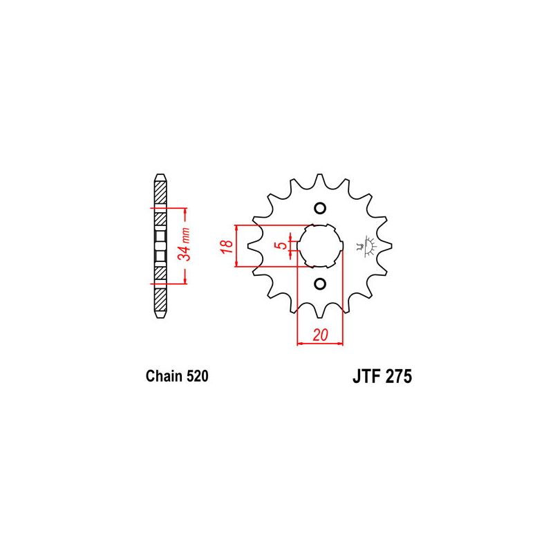 PIGNONE S+2 AC P520-D15 SGR - SPROCKETS  HONDA CB 200 74/81