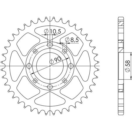 CORONA S AC P520-D35 SGR - SPROCKETS  HONDA CB 200 74/81