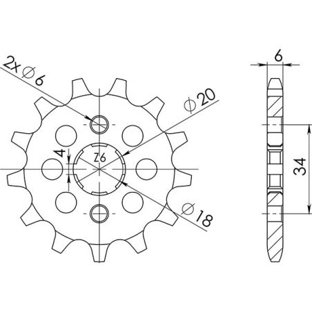 PIGNONE S AC P520-D13 SGR - SPROCKETS  HONDA TLR Reflex 200 86/87