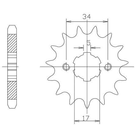 PIGNONE S+2 AC P520-D12 SGR - SPROCKETS  HONDA TRX FourTrax 200 90/97