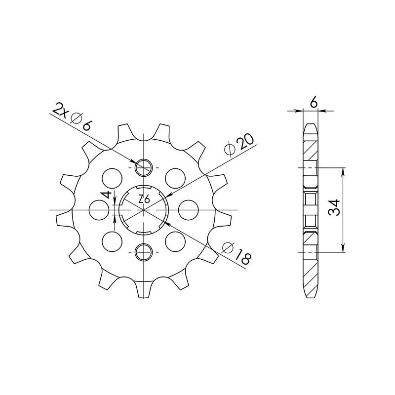 PIGNONE S+2 AC P520-D13 SGR - SPROCKETS  HONDA XR R (ME04/ME05) 200 84/85