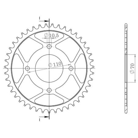 CORONA S AC P520-D44 SGR - SPROCKETS  HONDA CB RS (A) 250 80/83