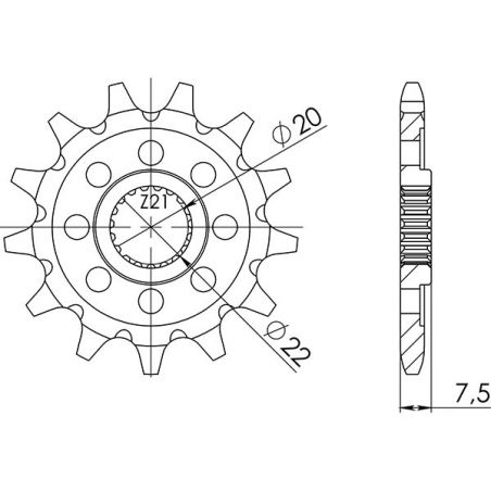 PIGNONE S+2 AC P520-D13 SGR - SPROCKETS  HONDA CRF R (ME10/ME10A) 250 04/09