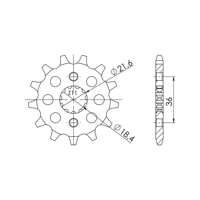 PIGNONE S AC P520-D13 SGR - SPROCKETS  HONDA NX AX1 (MD21/MD25) 250 88/93