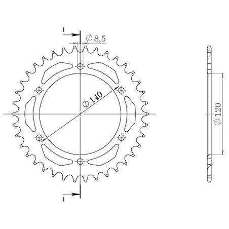 CORONA S AC P520-D38 SGR - SPROCKETS  HONDA XLR (MD11) 250 84/87