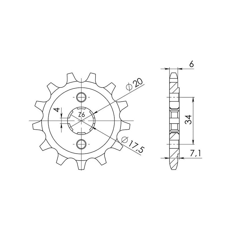 PIGNONE S AC P520-D13 SGR - SPROCKETS  HONDA XR R (ME01/ME06/ME08) 250 86/87