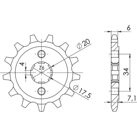 PIGNONE S AC P520-D13 SGR - SPROCKETS  HONDA XR R (ME01/ME06/ME08) 250 86/87