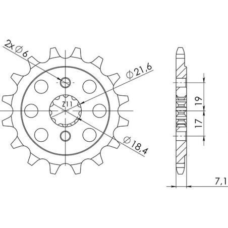 PIGNONE S AC P520-D13 SGR - SPROCKETS  HONDA XR R (ME01/ME06/ME08) 250 96/04