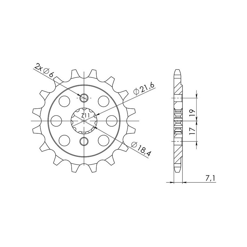 PIGNONE S+2 AC P520-D14 SGR - SPROCKETS  HONDA CB R ABS Neo Sports Cafè (NC55) 300 18/20
