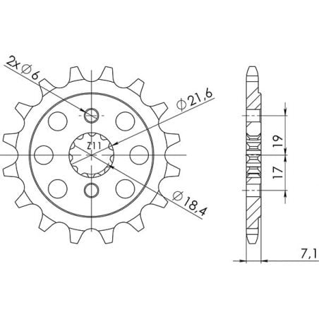 PIGNONE S AC P520-D14 SGR - SPROCKETS  HONDA CBF 300 15/16