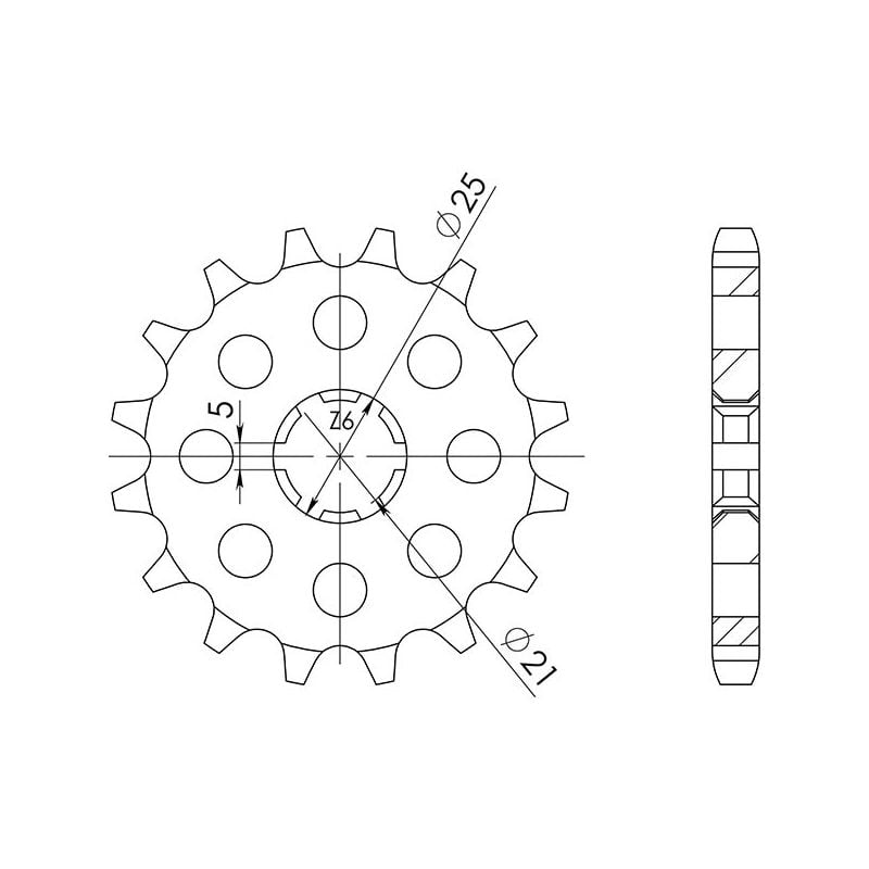 PIGNONE S+2 AC P530-D15 SGR - SPROCKETS  YAMAHA XS SE/SF 250 80/85
