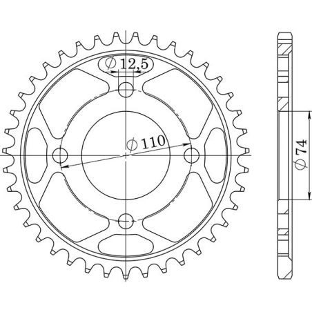 CORONA S AC P530-D39 SGR - SPROCKETS  YAMAHA XS SE/SF 250 80/85
