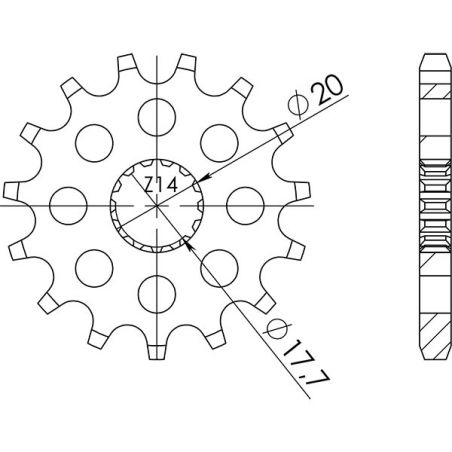 PIGNONE S+2 AC P428-D20 SGR - SPROCKETS  YAMAHA XVS Drag Star 250 01/04