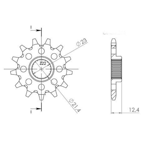 PIGNONE S+2 AC P520-D14 SGR - SPROCKETS  YAMAHA YFM R Raptor 250 08/09